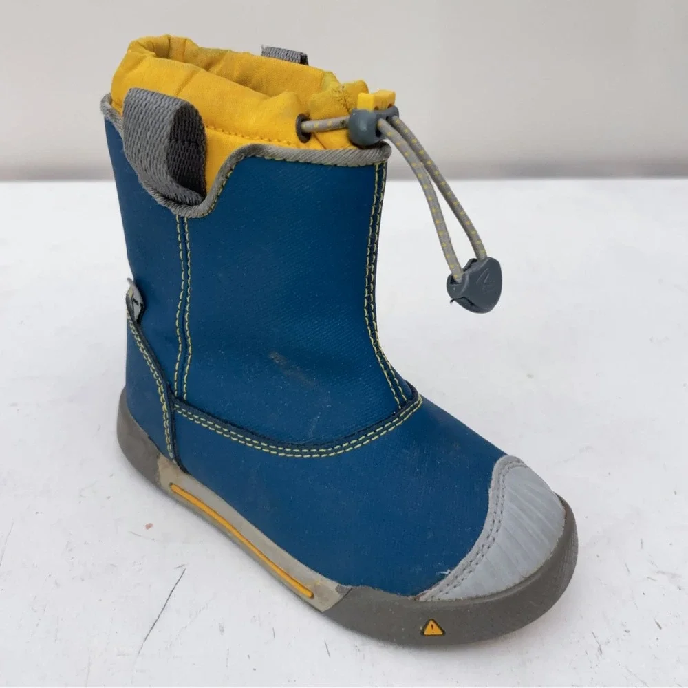 Keen Encanto 365 Blue Waterproof Rain Boots Kids Size 8 Blue Yellow 1014404